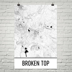 Broken Top Point Topographic Map Art