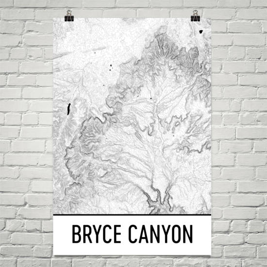 Bryce Canyon National Park Topographic Map Art