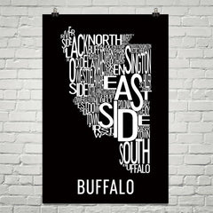 Buffalo Neighborhood Typography Prints – Modern Map Art