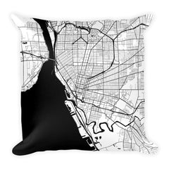 Buffalo Map Pillow – Modern Map Art