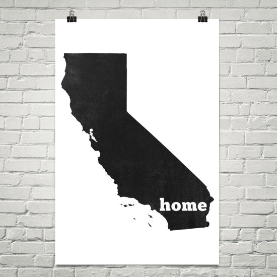 California Home State Map Art