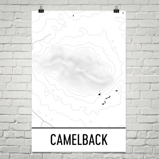 Camelback Mountain Topographic Map Art