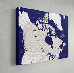 Canada Push Pin Map - Navy blue - With 1,000 Pins!