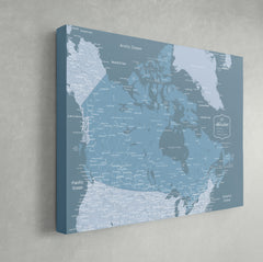 Canada Push Pin Map - Blue - With 1,000 Pins!