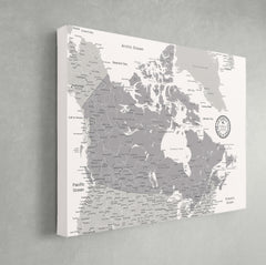 Canada Push Pin Map - White - With 1,000 Pins!