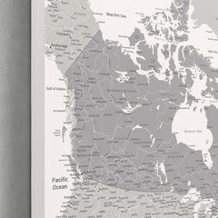 Canada Push Pin Map - White - With 1,000 Pins!