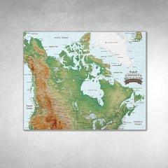 Canada Push Pin Map - Topographic - With 1,000 Pins!