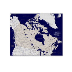 Canada Push Pin Map - Navy blue - With 1,000 Pins!