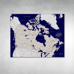 Canada Push Pin Map - Navy blue - With 1,000 Pins!