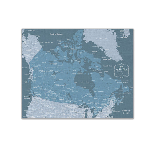 Canada Push Pin Map - Blue - With 1,000 Pins!