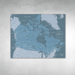 Canada Push Pin Map - Blue - With 1,000 Pins!