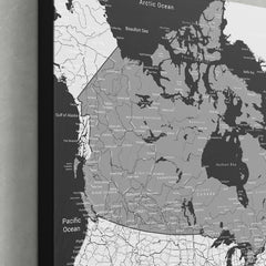 Canada Push Pin Map - Black and Grey - With 1,000 Pins!