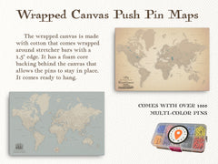 Vintage Old World Map For Wall To Pin