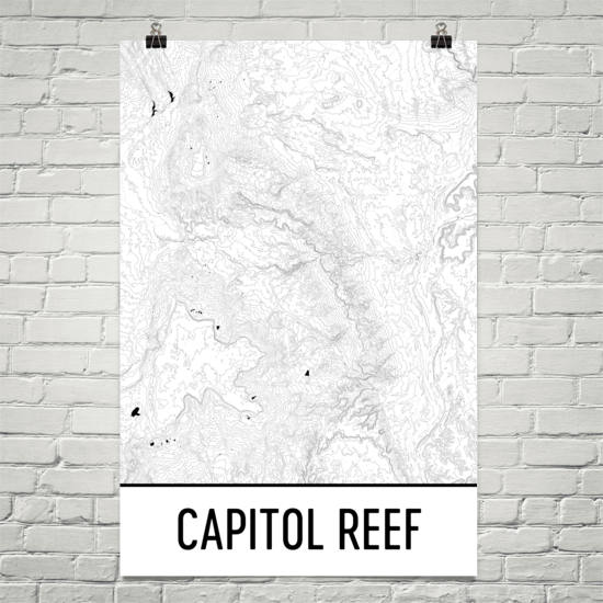 Capitol Reef National Park Topographic Map Art