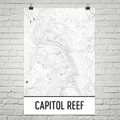 Capitol Reef National Park Topographic Map Art