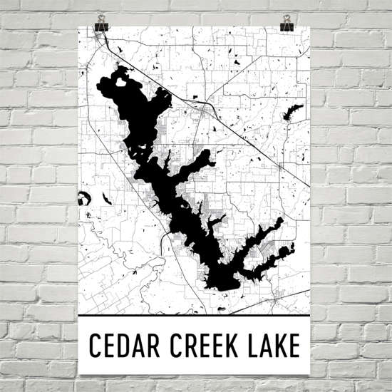Cedar Creek Lake TX Art and Maps