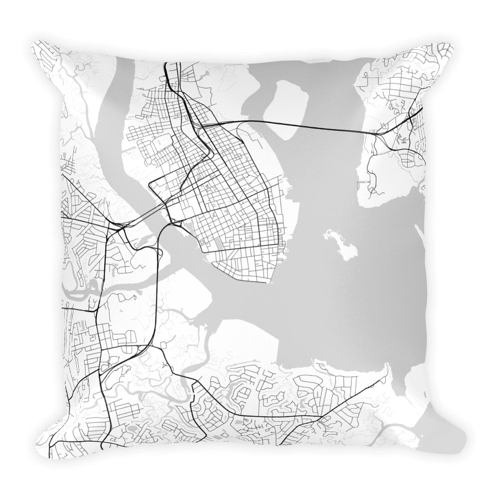 Charleston Map Pillow – Modern Map Art