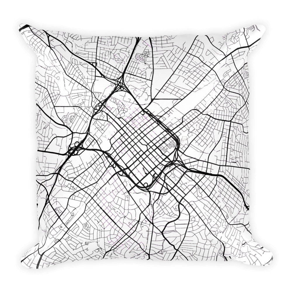 Charlotte Map Pillow – Modern Map Art