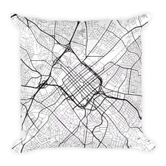 Charlotte Map Pillow – Modern Map Art