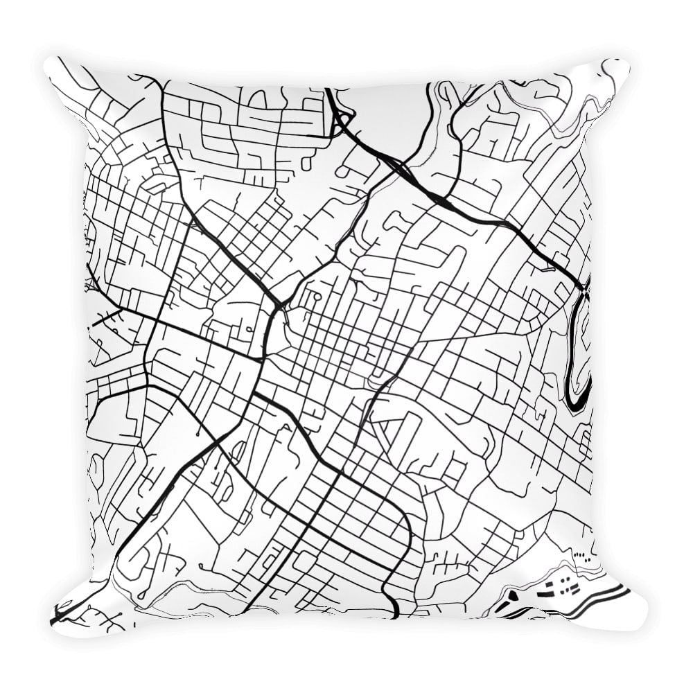 Charlottesville Map Pillow – Modern Map Art