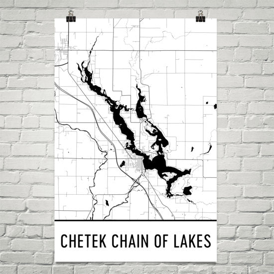 Chetek Chain of Lakes WI Art and Maps
