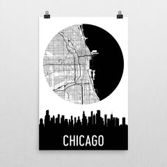 Chicago Skyline Silhouette Art Prints