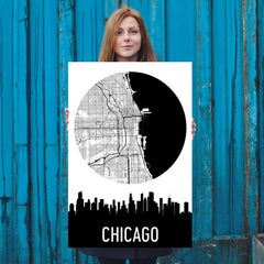 Chicago Skyline Silhouette Art Prints