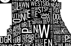 Chicago Neighborhood Typography Prints – Modern Map Art