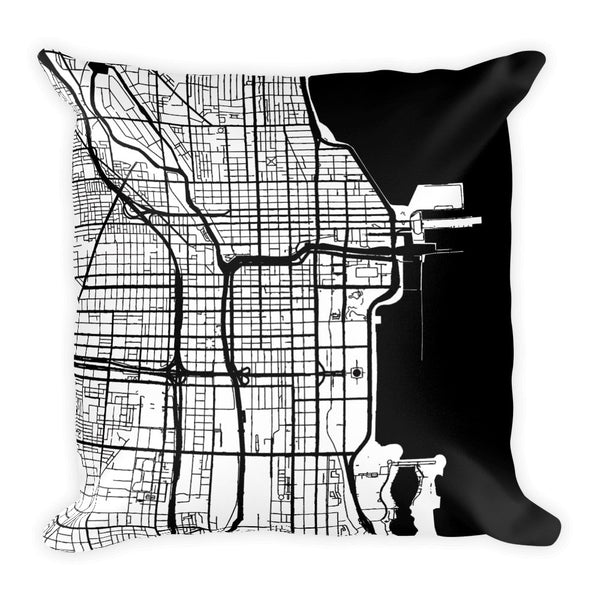 Chicago Map Pillow – Modern Map Art