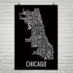 Chicago Neighborhood Typography Prints – Modern Map Art