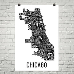 Chicago Neighborhood Typography Prints – Modern Map Art