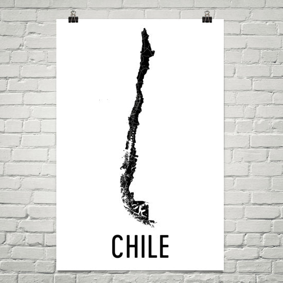Chile Wall Map Print - Modern Map Art