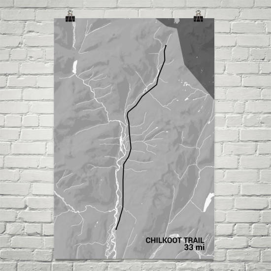 Chilkoot Trail Map Art Prints