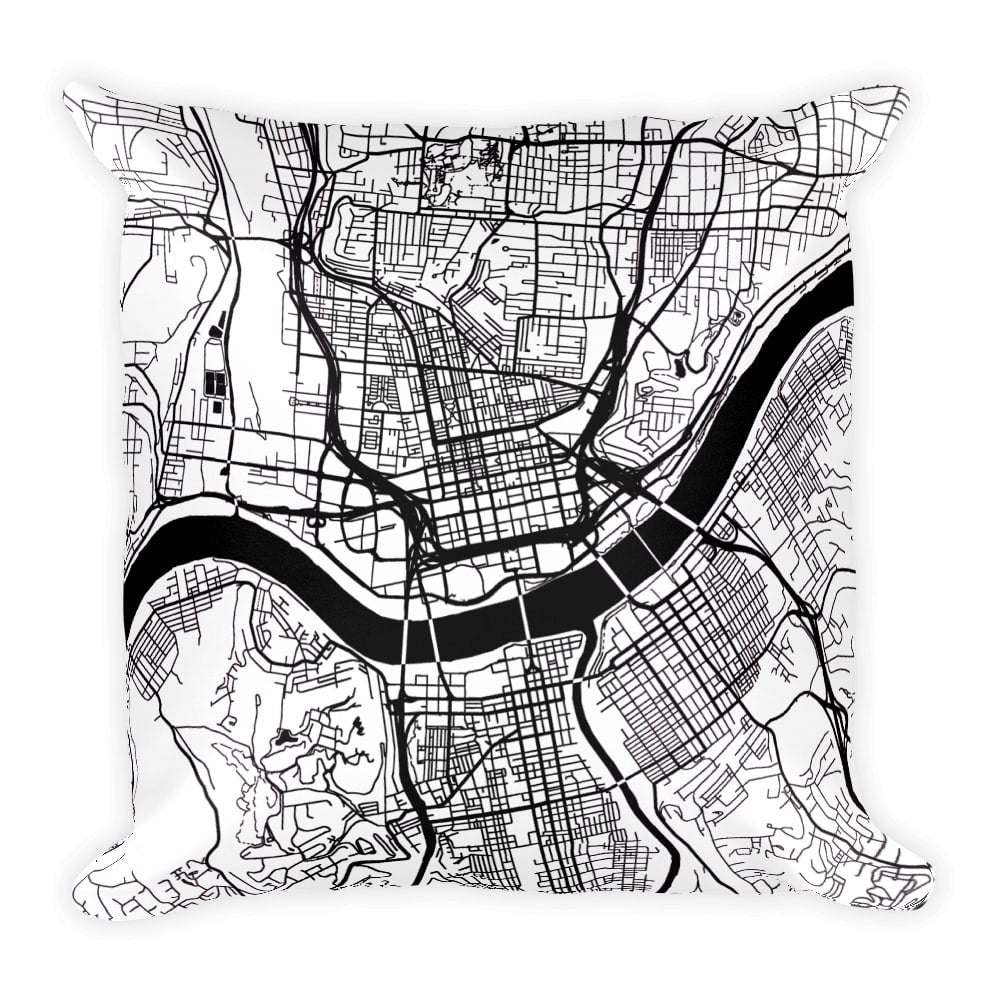 Cincinnati Map Pillow – Modern Map Art