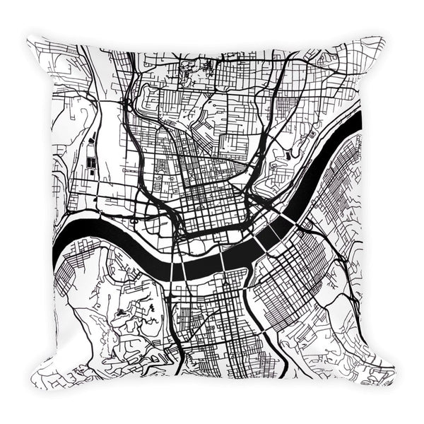 Cincinnati Map Pillow – Modern Map Art