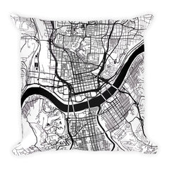 Cincinnati Map Pillow – Modern Map Art