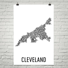 Cleveland Neighborhood Typography Prints – Modern Map Art