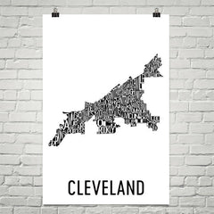 Cleveland Neighborhood Typography Prints – Modern Map Art