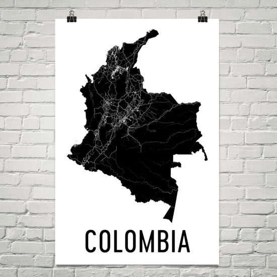 Colombia Wall Map Print - Modern Map Art