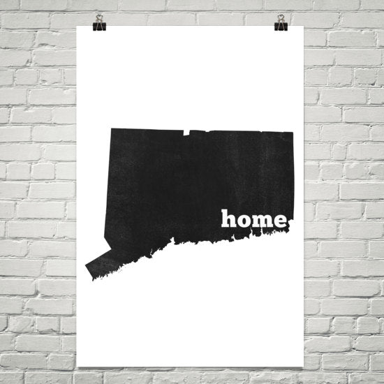 Connecticut Home State Map Art