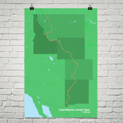 Continental Divide Trail Map Art Prints