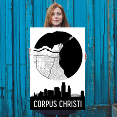 Corpus Christi Skyline Silhouette Art Prints