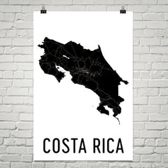 Costa Rica Wall Map Print - Modern Map Art