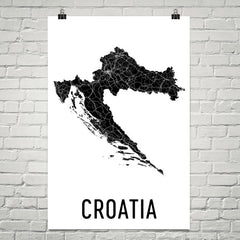 Croatia Wall Map Print - Modern Map Art