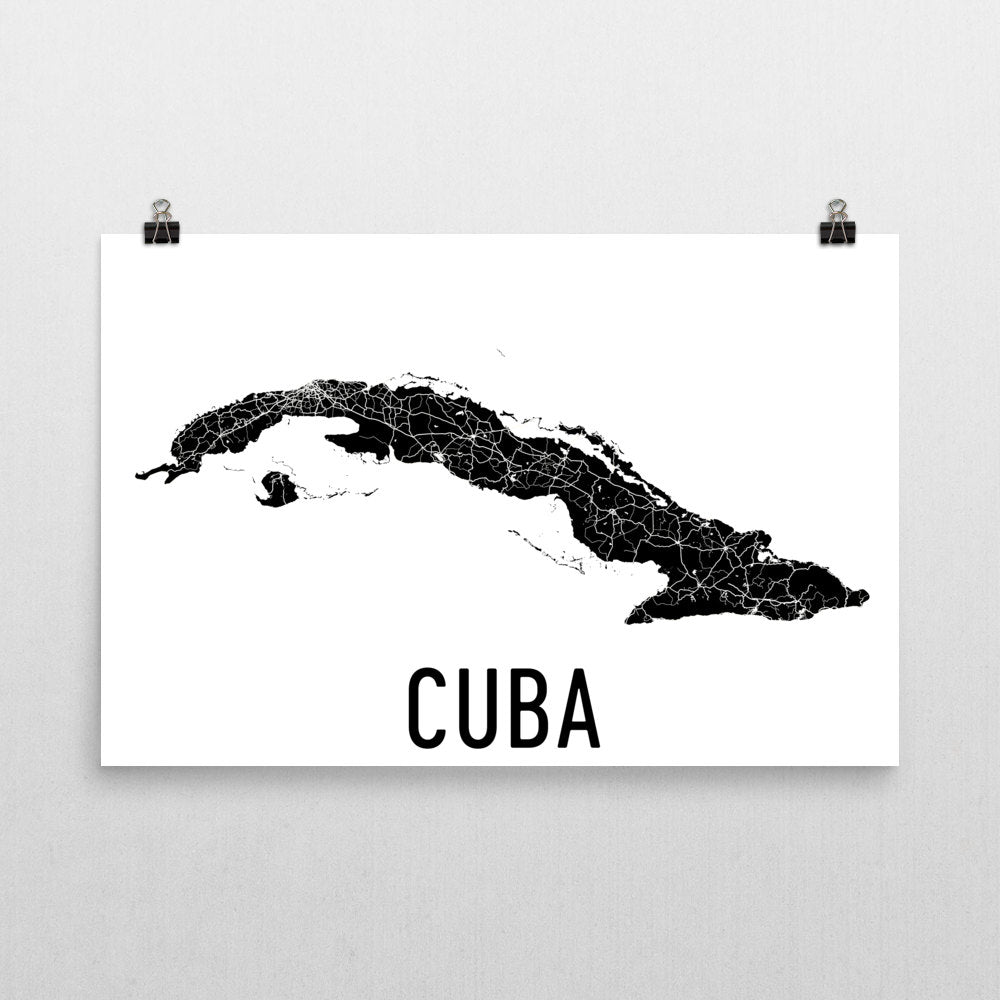 Cuba Wall Map Print - Modern Map Art