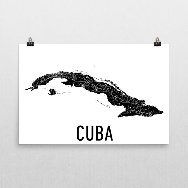 Cuba Wall Map Print - Modern Map Art