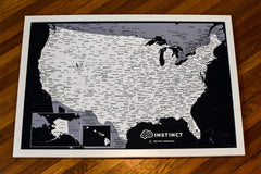 Push Pin Navy Travel Map USA - With 1,000 Pins!