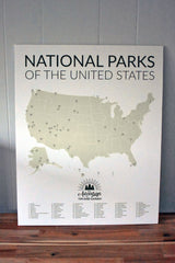 National Parks Push Pin Map