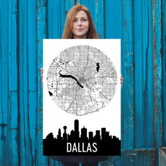 Dallas Skyline Silhouette Art Prints