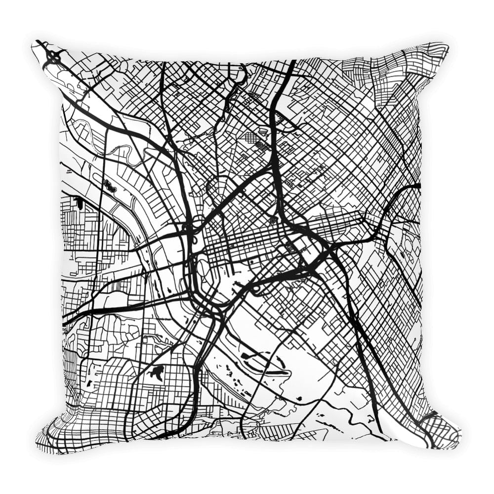 Dallas Map Pillow – Modern Map Art